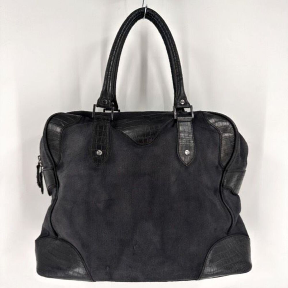 Paul Smith Women's Cotton Leather Trim Double Handle Tote Shoulder Bag Black